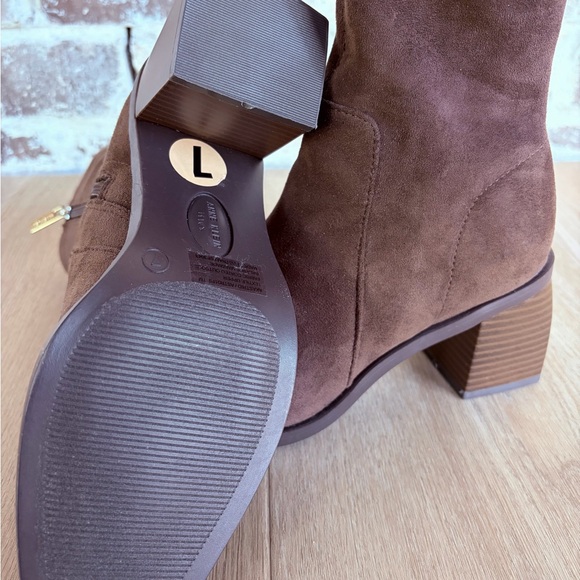 Anne Klein Chocolate Suede Ankle Booties - Picture 5 of 7